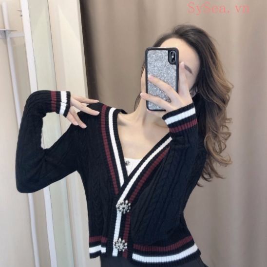 Áo Khoác Len Cardigan Thời Trang Hàn Quốc Cho Nữ