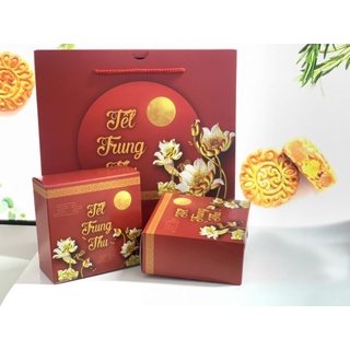 hộp trung thư 4 bánh sen đỏ
