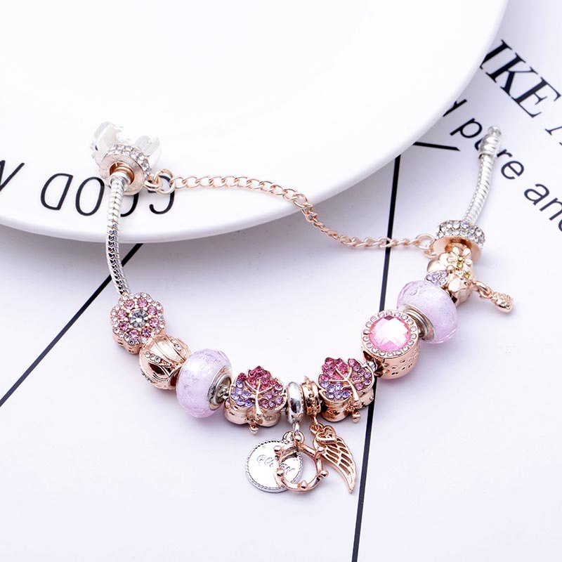 Vòng charm hình vương miện cánh thiên thần vòng tay nữ