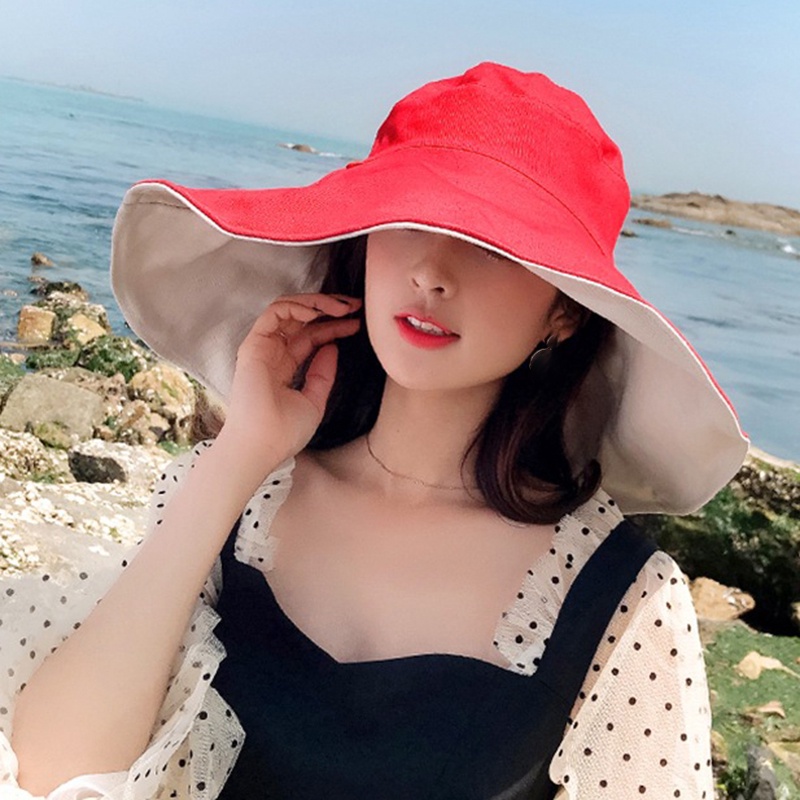 Nón vành rộng che nắng chống tia cực tím phong cách Hàn Quốc thời trang mùa hè cho nữ