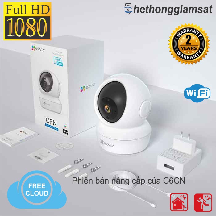 Camera Wifi Không Dây Giám Sát Trong Nhà, Gốc Rộng, Hình Ảnh Sắt Nét Ezviz C2C 720P, Ezviz C1C 1080P, Ezviz C6N 1080P