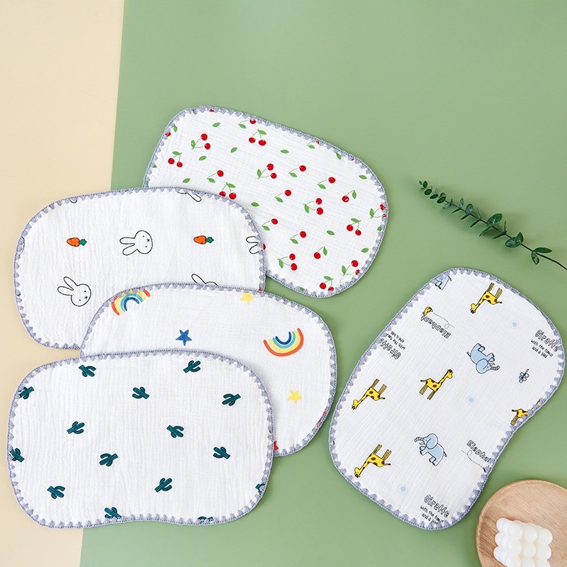 Tấm lót gối đầu xô sợi tre 10 lớp Organic cao cấp thấm hút mồ hôi cho bé sơ sinh KT 20*40cm