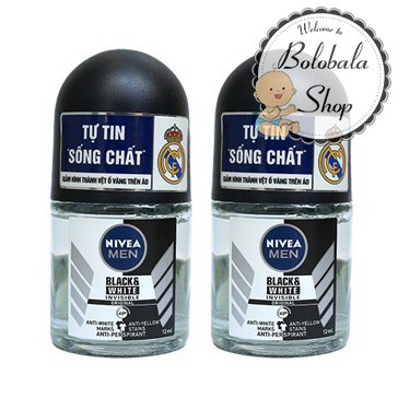 Combo 2 Lăn Ngăn Mùi Nivea Men Mát Lạnh Cool Kick và Black & White Invisible 12ml | BigBuy360 - bigbuy360.vn