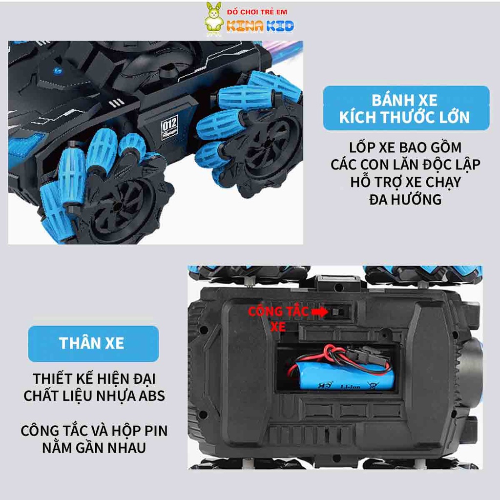 Xe Tăng Điều Khiển Từ Xa Gallop, Xoay 360 Độ, Phóng Hạt Nước, Phun sương, Sáng Đèn Và Phát Nhạc Vui Nhộn
