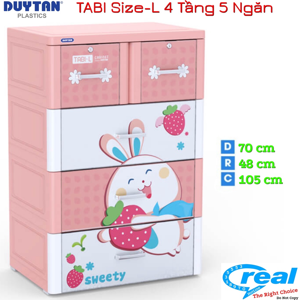 Tủ Nhựa Duy Tân TABI-L Nâu Đan ( 4 Tầng- 5 Ngăn )