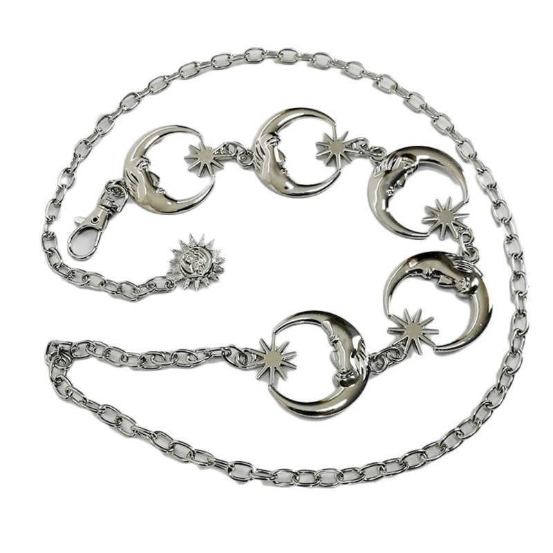 Thắt Lưng Dây Xích Mảnh Mặt Trăng Kim Loại Phong Cách Harajuku Gothic Punk Cổ Điển Trang Trí Tiệc Bãi Biển Cho Nữ