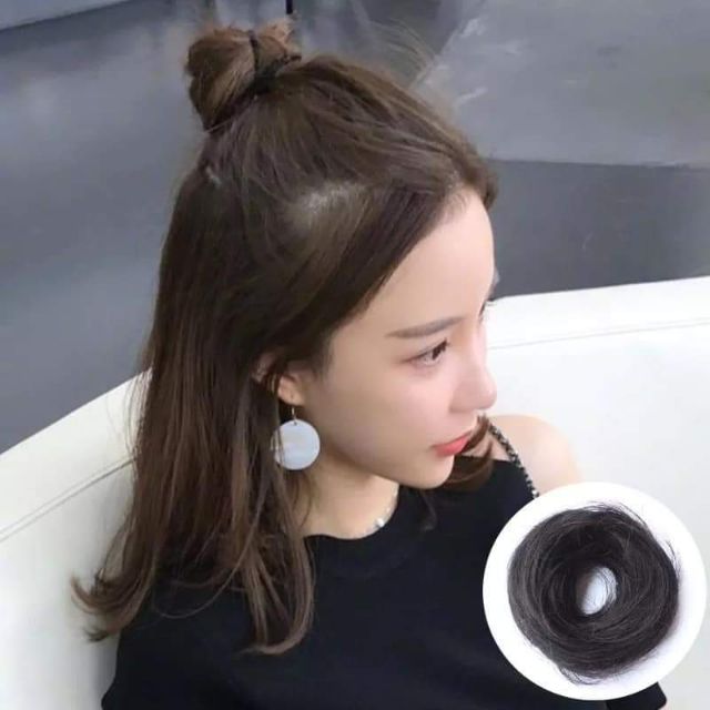 Tóc thật 100% ❤FREESHIP❤ tóc giả búi thẳng