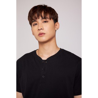 Áo Thun BOO Nam Dáng Basic 100%Cotton Cổ Cúc Henley