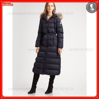 Áo khoác nữ Moncler  - Áo khoác lông vũ mangto cổ lông dáng dài nữ [ hàng chính hãng] - cho mùa đông ấm áp