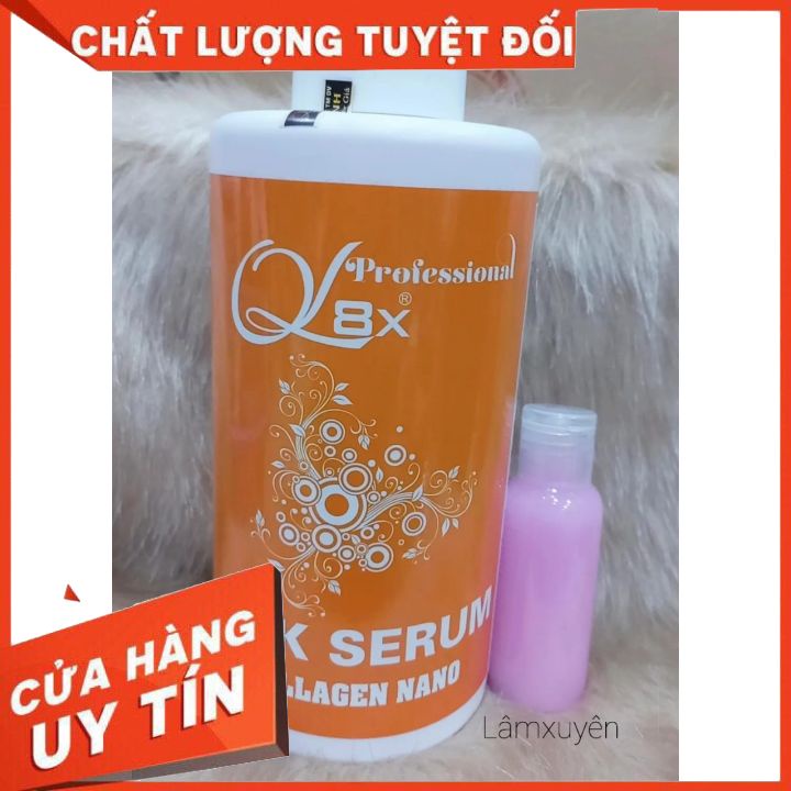 CHAI NHỎ 50ML Phủ lụa Collagen tươi QL8x_ làm bóng tóc pha hóa chất uốn duỗi nhuộm hấp dầu tại nhà phục hồi giữ màu tóc.