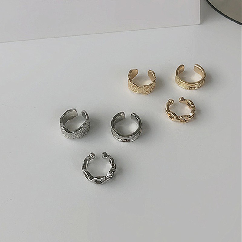 Set khuyên kẹp vành tai kim loại thiết kế đơn giản cá tính hợp thời trang không cần xỏ lỗ