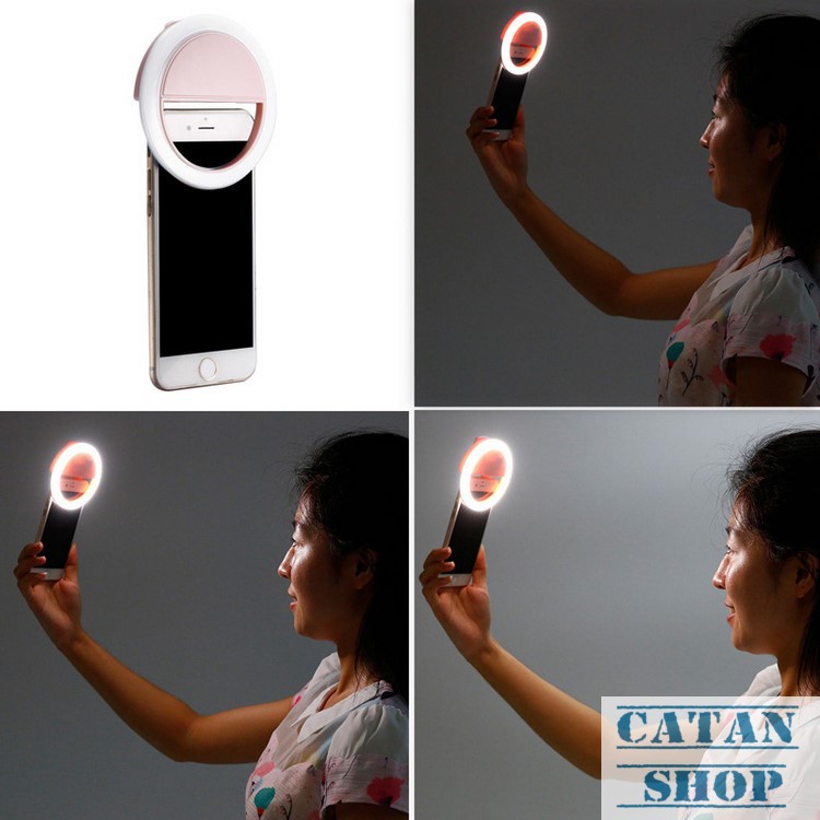 Đèn LED selfie trợ sáng pro chụp hình tự sướng ring light SLED-RK12 pin sạc