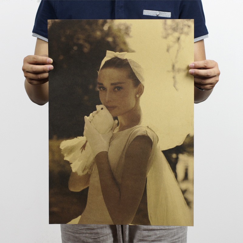Áp phích trang trí hình AUDREY HEPBURN cổ điển