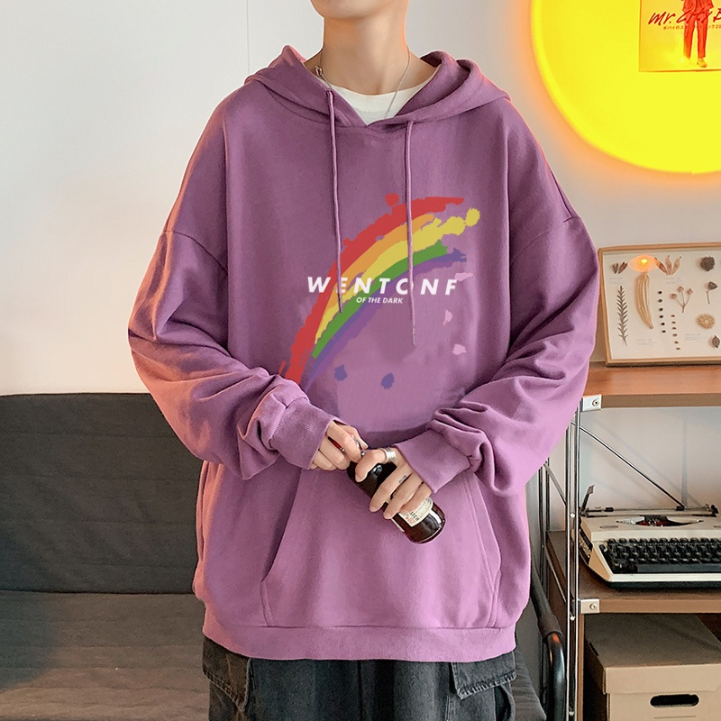 Áo Hoodie IFNICEFUTURE Họa Tiết Cầu Vồng Thời Trang Hong Kong Dành Cho Nam