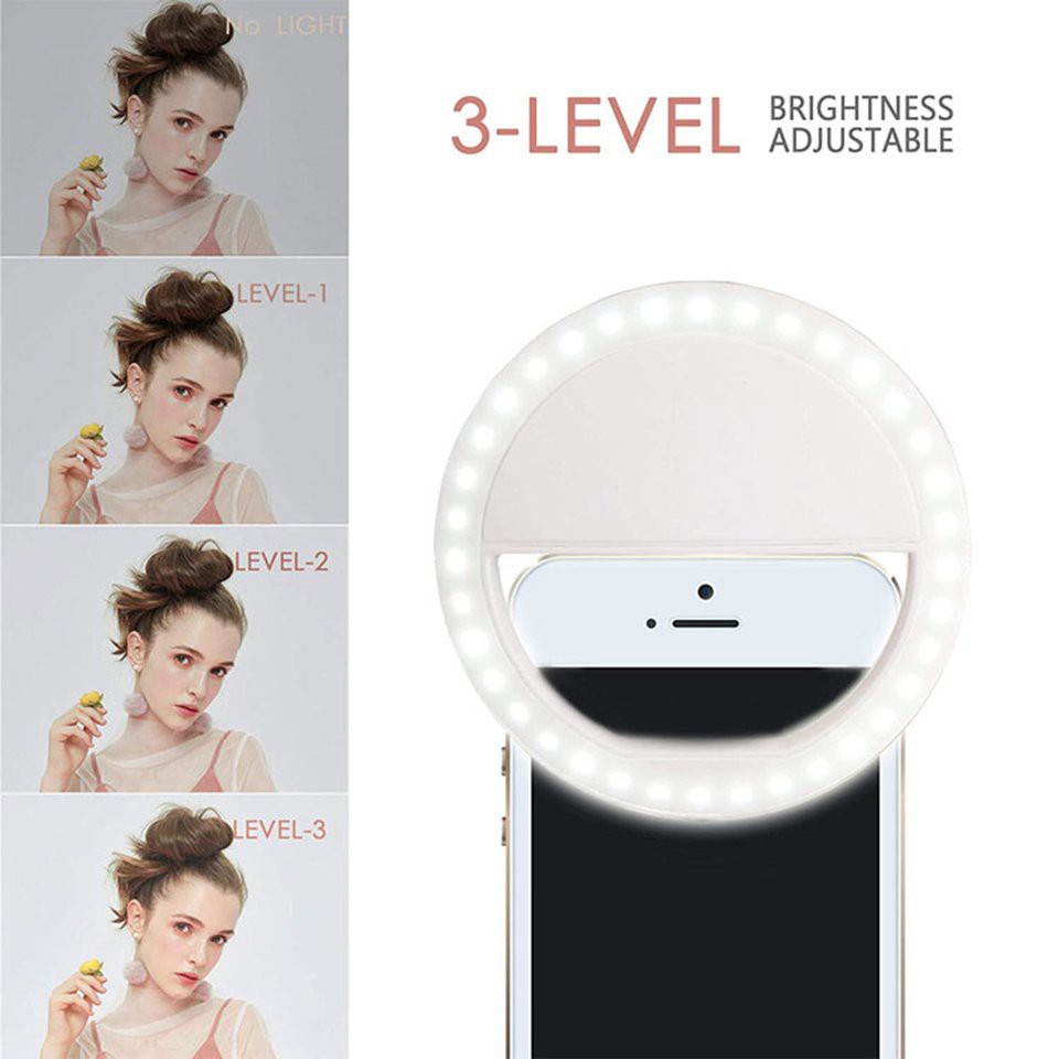 Đèn Led Tròn Hỗ Trợ Chụp Ảnh Selfie Cho Điện Thoại