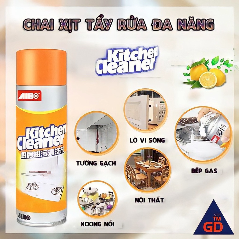 Bình Xịt Vệ Sinh Bếp, Xịt Bọt Tuyết Đa Năng Kitchen Cleaner 500ml Cực Mạnh Làm Sạch Sẽ Vết Bẩn - FreeShip toàn quốc