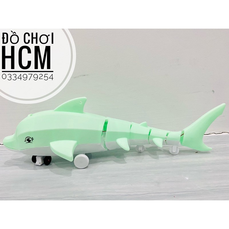 [CÓ ĐÈN NHẠC] Đồ chơi cá heo chạy pin hát baby shark dành cho bé thích xe mô hình