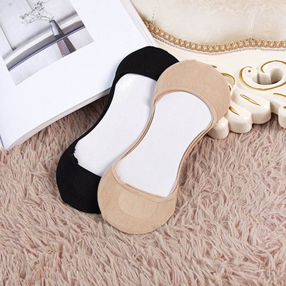 Vớ cotton mỏng không có mặt hông không lộ có lót xốp mềm thoáng khí cho nữ mang giày cao gót