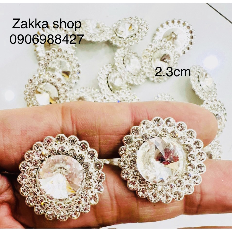 Set 10 Nút, Cúc đá kim loại 2.3cm