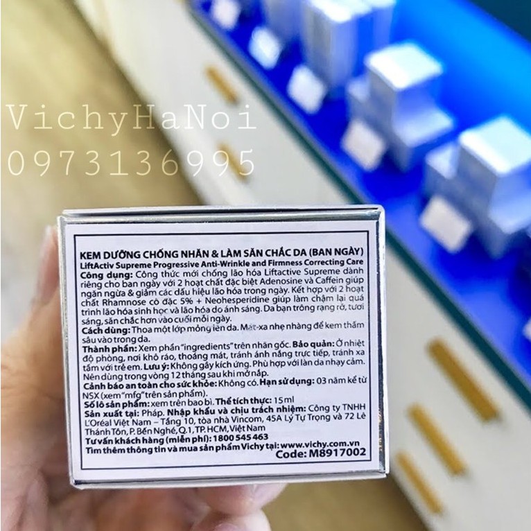 Kem Dưỡng Chống Nhăn & Làm Săn Chắc Da (Ban Ngày - Đêm) Vichy Liftactiv Supreme Night Anti-Wrinkle Cream 50ml