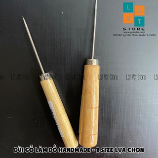 Dùi cán gỗ làm đồ handmade, gift, đất sét, len chọc 2 Size lựa chọn - Chắc chắn