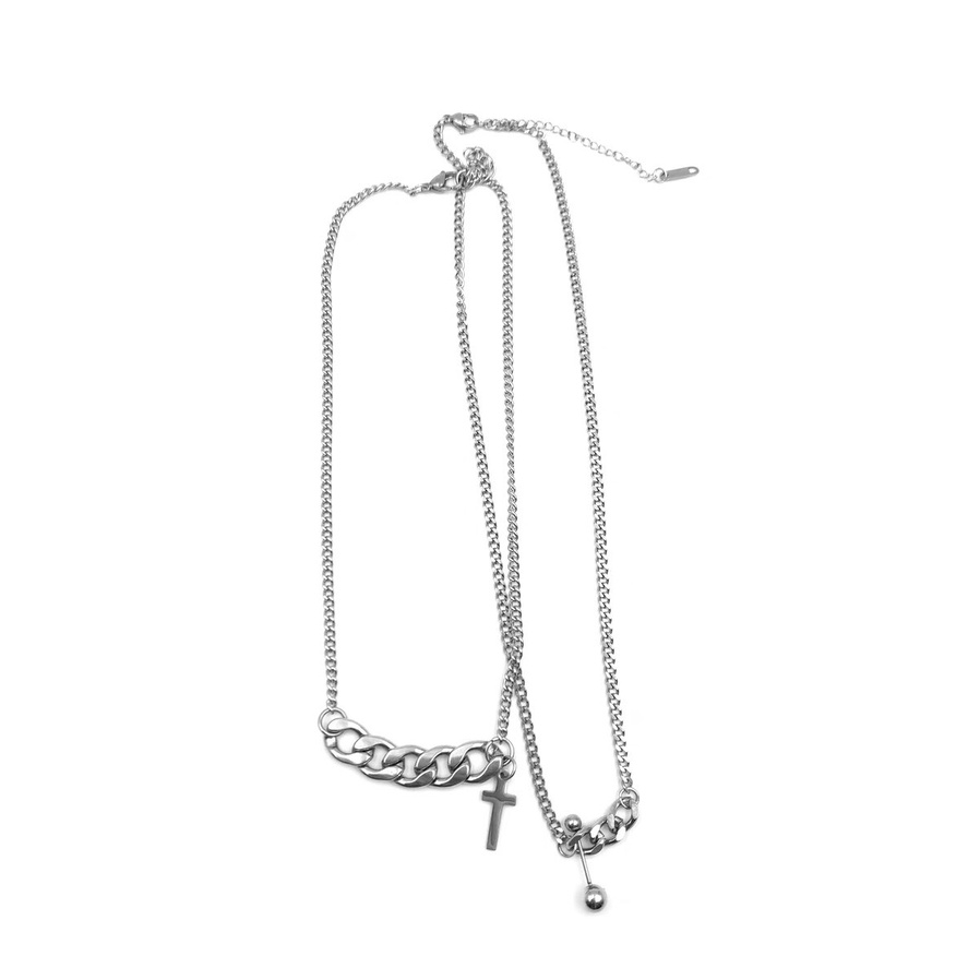 Dây chuyền thép titan thánh giá phong cách Unisex Vòng cổ nam thép không gỉ thời trang Hàn quốc phụ kiện trang sức