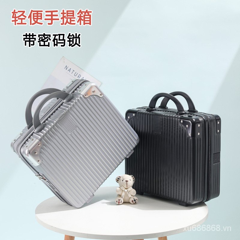 Vali du lịch xách tay mini 14inch đựng mỹ phẩm nhỏ gọn nhẹ có mật khẩu