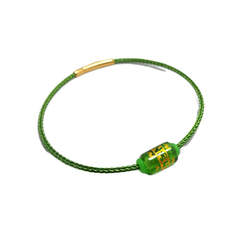 Vòng tay lu thống khắc chú Ommani dây cáp khóa bấm bền đẹp