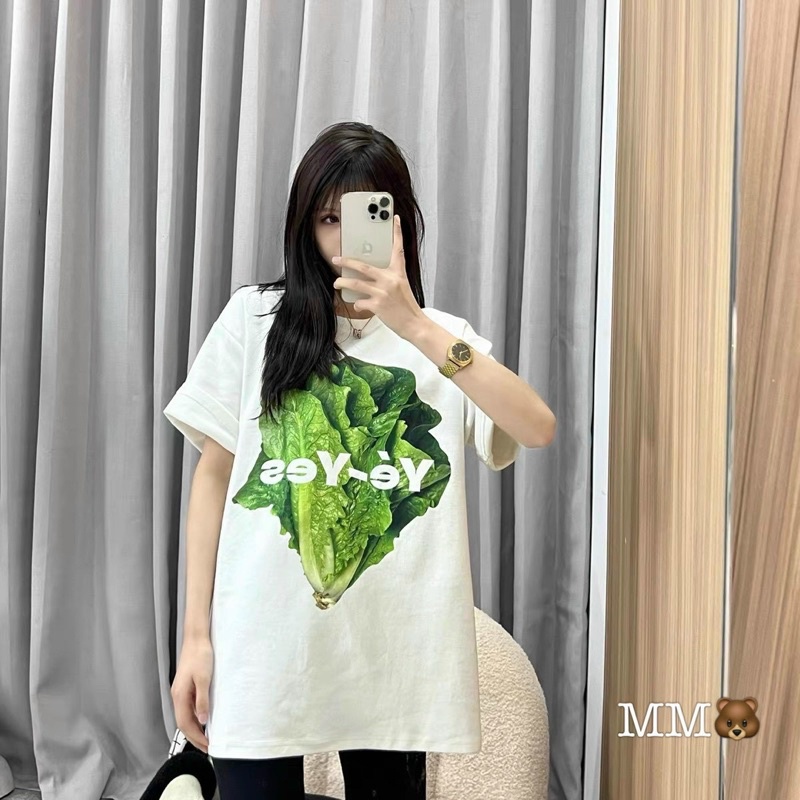 Áo phông tay lỡ cải xanh siêu hot