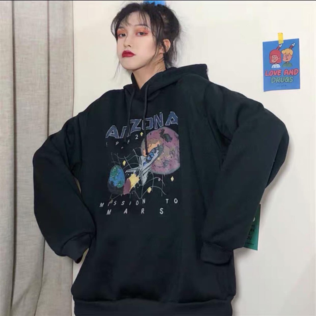 Áo khoác nỉ hoodie unisex ZAMAC kiểu sweater form rộng chữ ARIZONA chất nỉ dày - ZA0022 | BigBuy360 - bigbuy360.vn