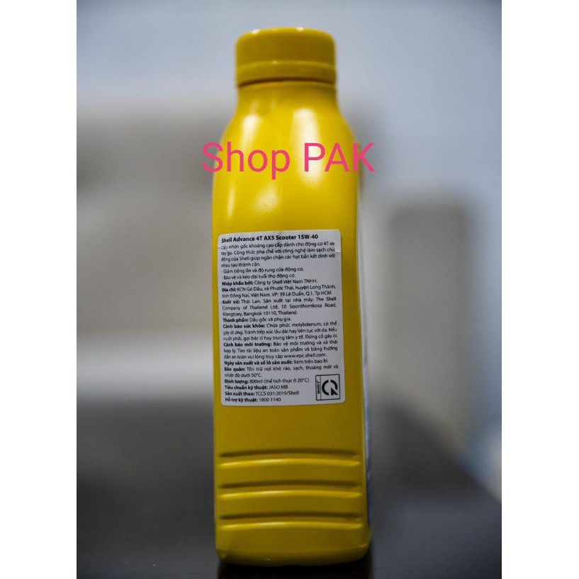 NHỚT XE TAY GA - Shell Advance AX5 Scooter 0.8L