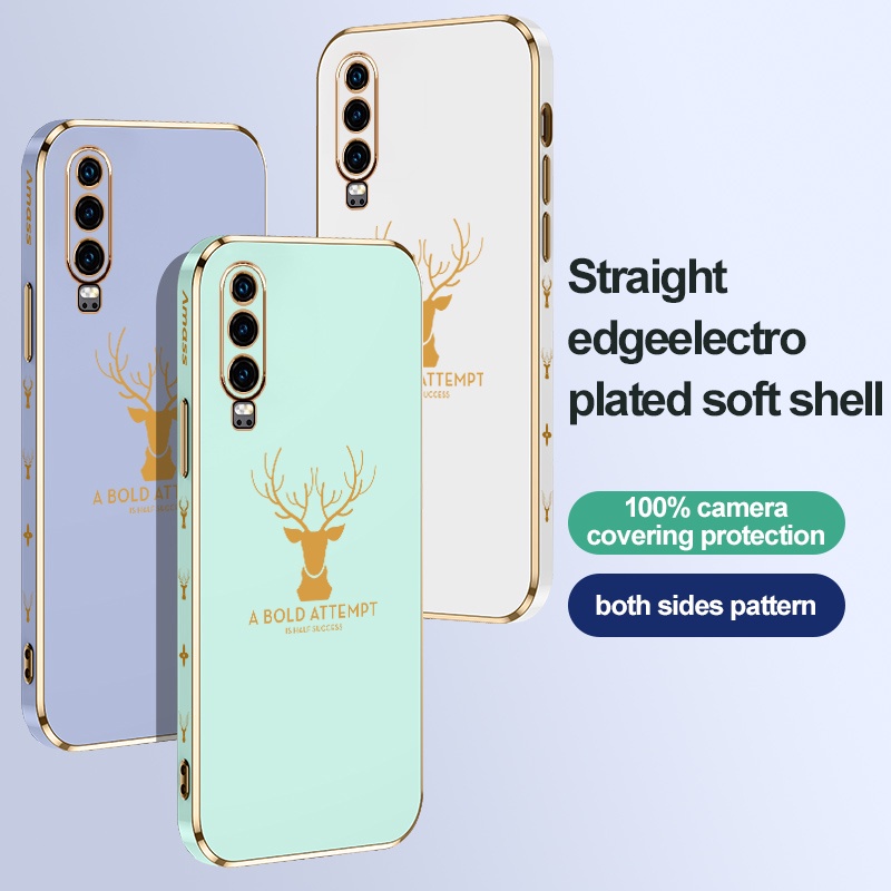 Ốp Điện Thoại Mạ Hình Đầu Hươu Cho Huawei P20lite P20 P20pro P30 P30pro P 20 pro P 30 pro