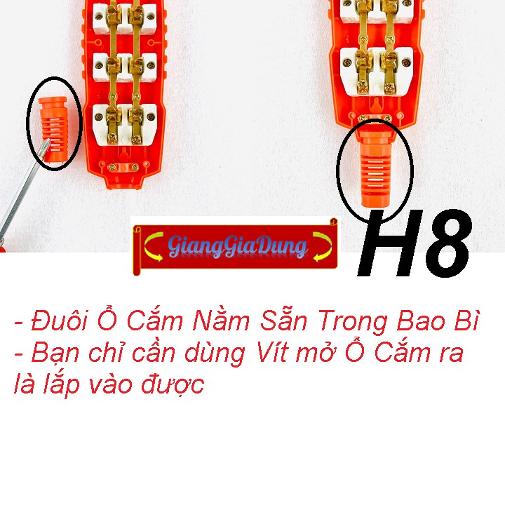 Ổ Cắm Điện Lõi Sứ Chống Cháy SOPOKA 4S-6000W Chịu Tải Cao