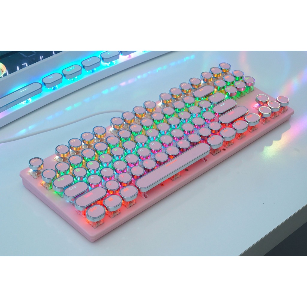 [Mã SKAMSALE03 giảm 10% đơn 200k] BÀN PHÍM CƠ GAMING TKL HJK G50 87 NÚT TRÒN LED RAINBOW