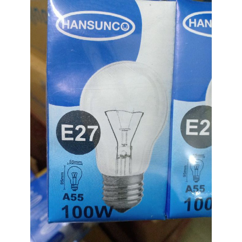 Bóng sợi đốt E27 100w đui xoáy ánh sáng vàng (1 thùng 100 quả)