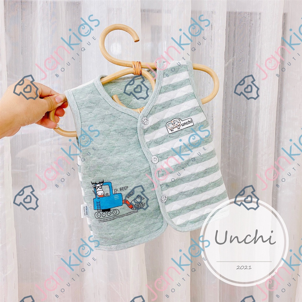 Áo gile nỉ xốp UNCHI cao cấp cho bé trai, bé gái
