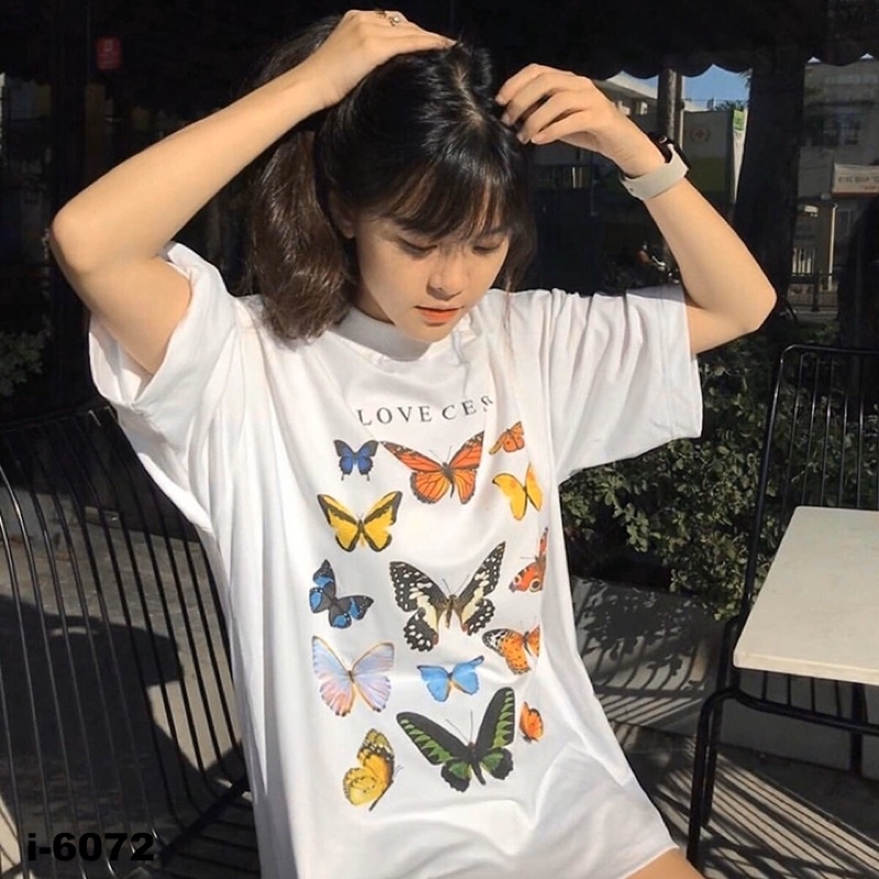 Áo Thun Nữ Unisex Màu Trắng In Hình I LOVE CESAR