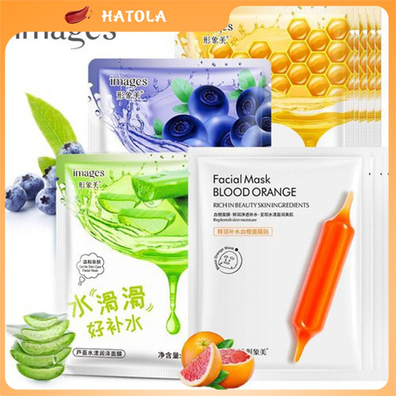 Combo 10 mặt nạ giấy dưỡng trắng cấp ẩm cho da mix nhiều vị mask nội địa Trung Hatola