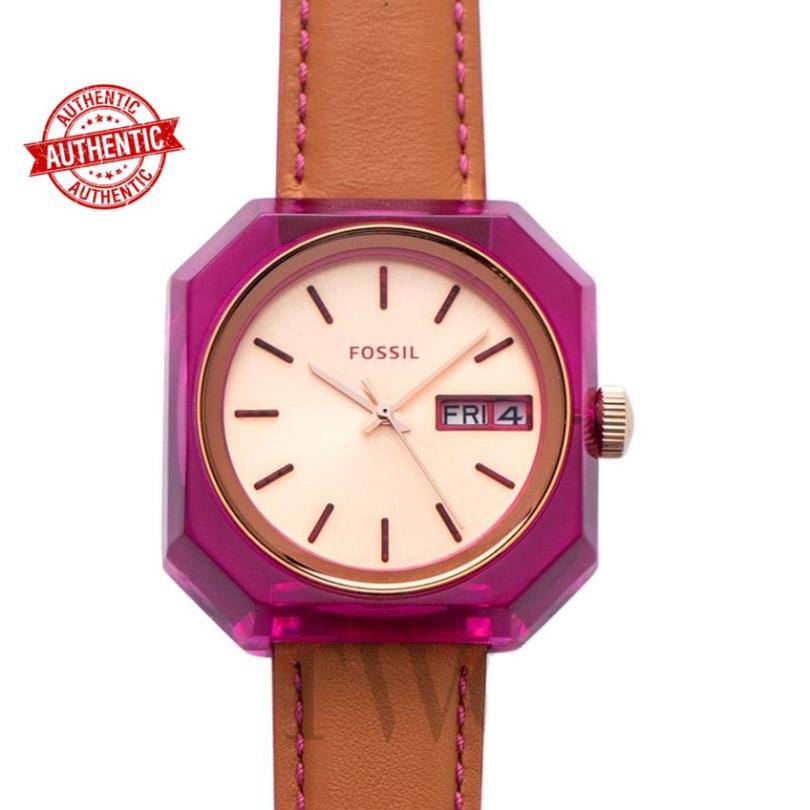 Đồng Hồ Nữ Fossil ES3539 Mặt Vuông Dây Da 36mm