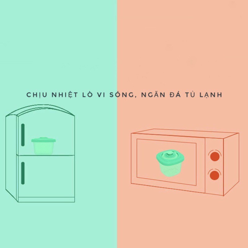 Set 4 hộp trữ đông,bảo quản đồ ăn cho bé cao cấp tiện dụng Goodbabyvn