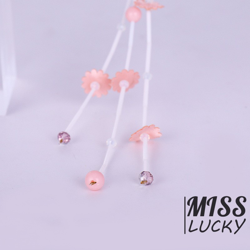 Băng đô cài tóc làm bằng nhựa dáng dài trang trí hoa duyên dáng cho cô dâu