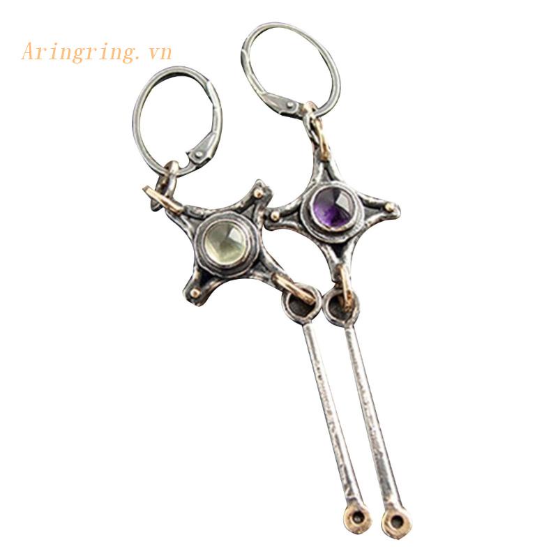 1 Đôi Khuyên Tai Kim Loại Dáng Dài Thời Trang Cho Nữ