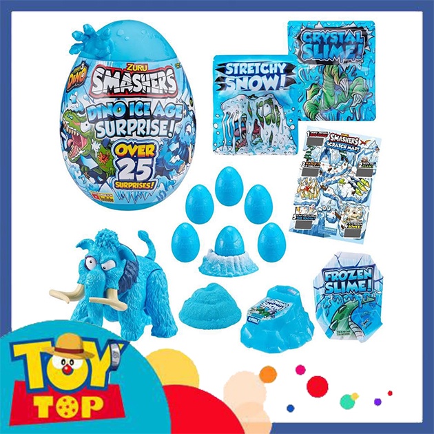 Đồ chơi quả trứng khủng long random Smashers Dino Ice Age Surprise over 25 chính hãng Zuru