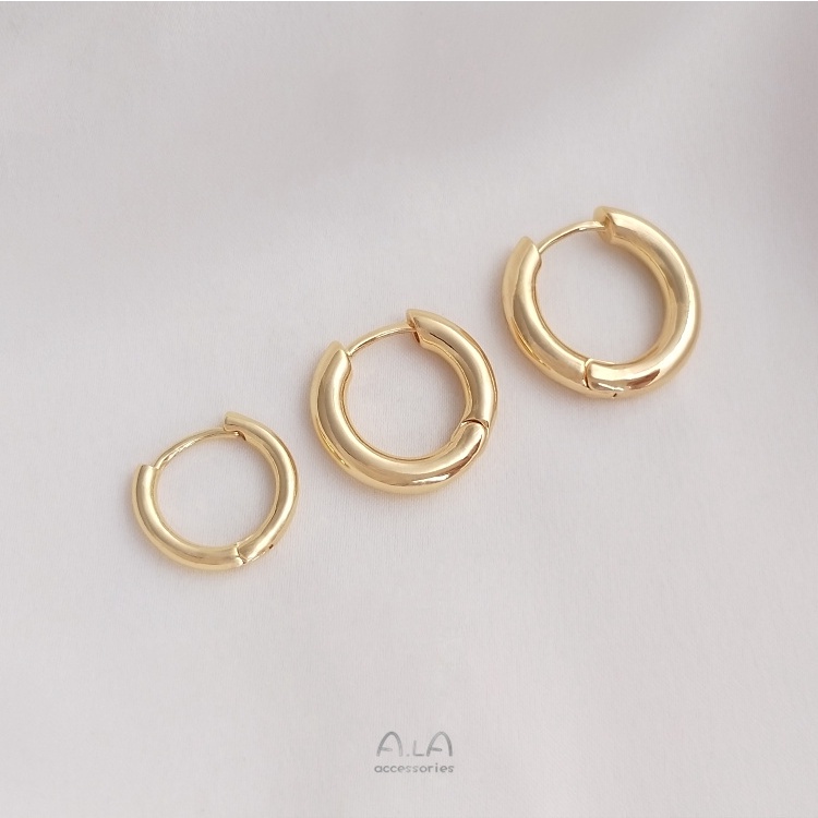 Bông Tai Mạ Vàng 14K Hình Tròn Phong Cách Hoàng Gia Thời Trang DIY