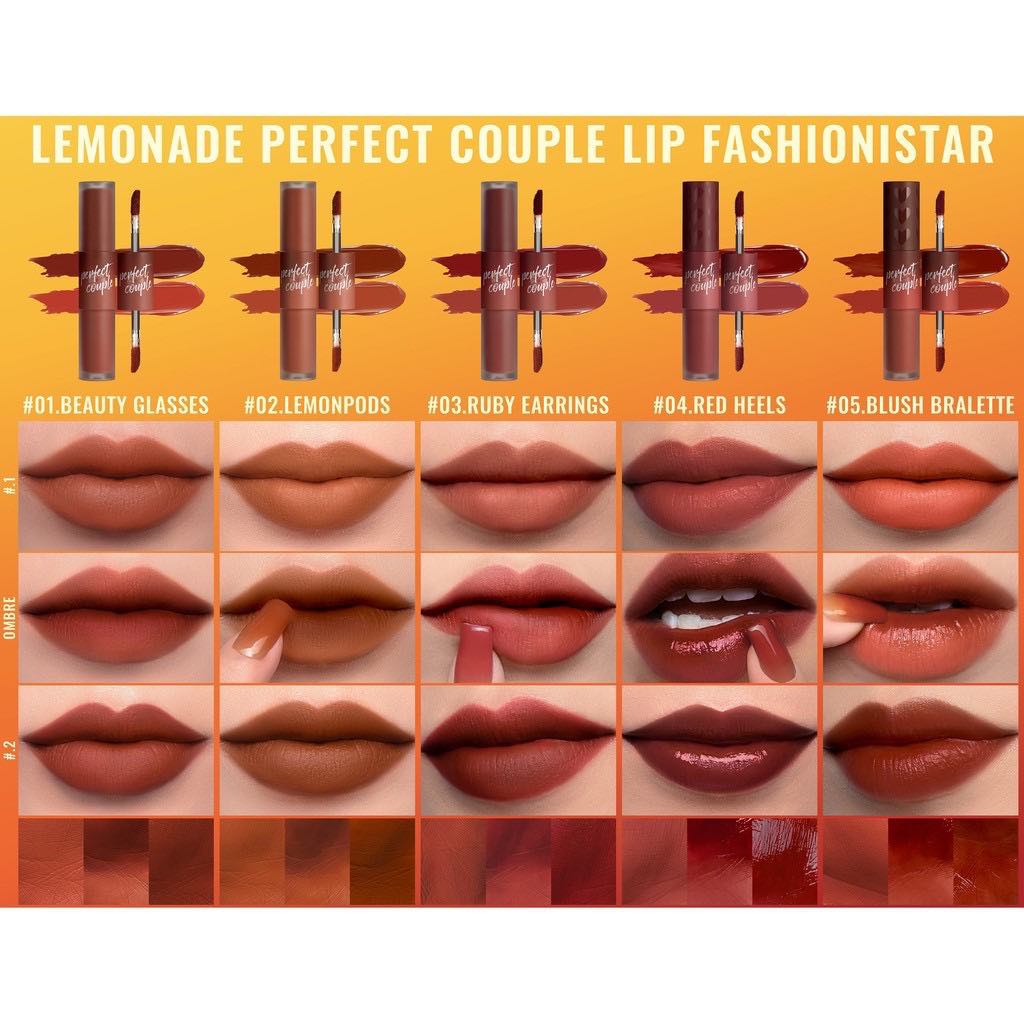 Son kem 2 đầu Lemonade Perfect Couple Lip Fashionistar 8g