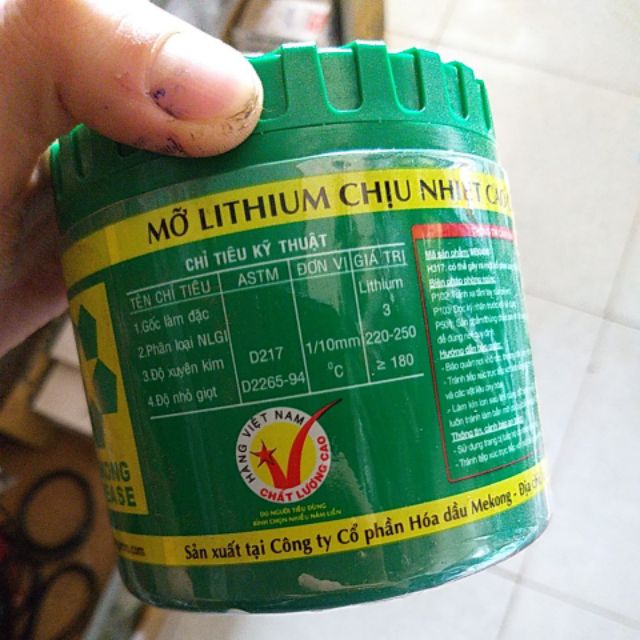 hộp Mỡ bò chịu nhiệt cao cấp - litol 3/ mekong