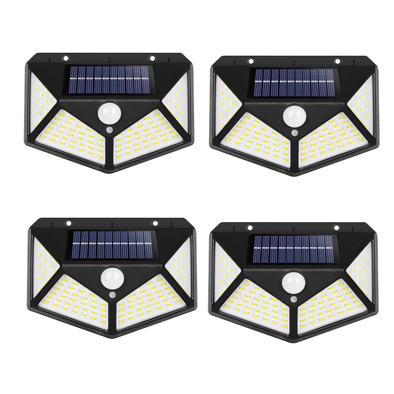Đèn led năng lượng mặt trời cảm biến chuyển động 100 led 3 chế độ siêu sáng chống nước