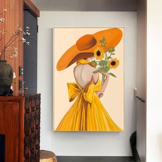 tranh thêu chữ thập chỉ lụa Cô Gái 50x71cm MRW0586
