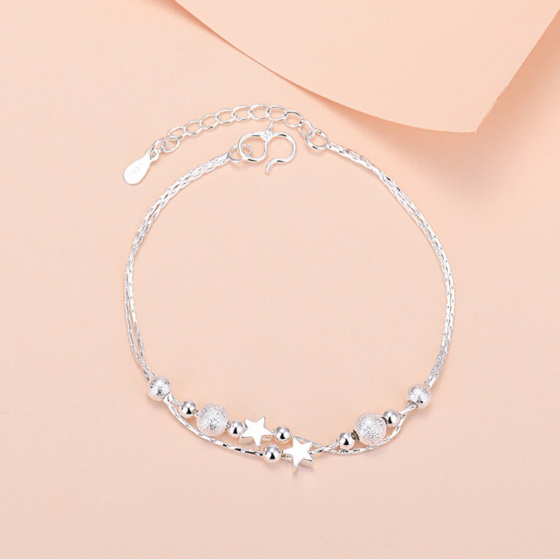 Vòng tay bạc 925 thiết kế hạt tròn chấm sao thời trang cho nữ ANTA Jewelry - ATJ3433