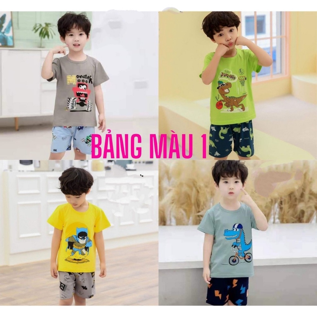 23-33kg BẢNG MÀU 1 Bộ cotton Quảng Châu xuất hàn cực xinh, đủ size nhí - trung - đại. Bé trai